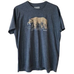 Meateater Gray T-shirt Bear Graphic Fisherman Hunter Outdoorsman Sz L